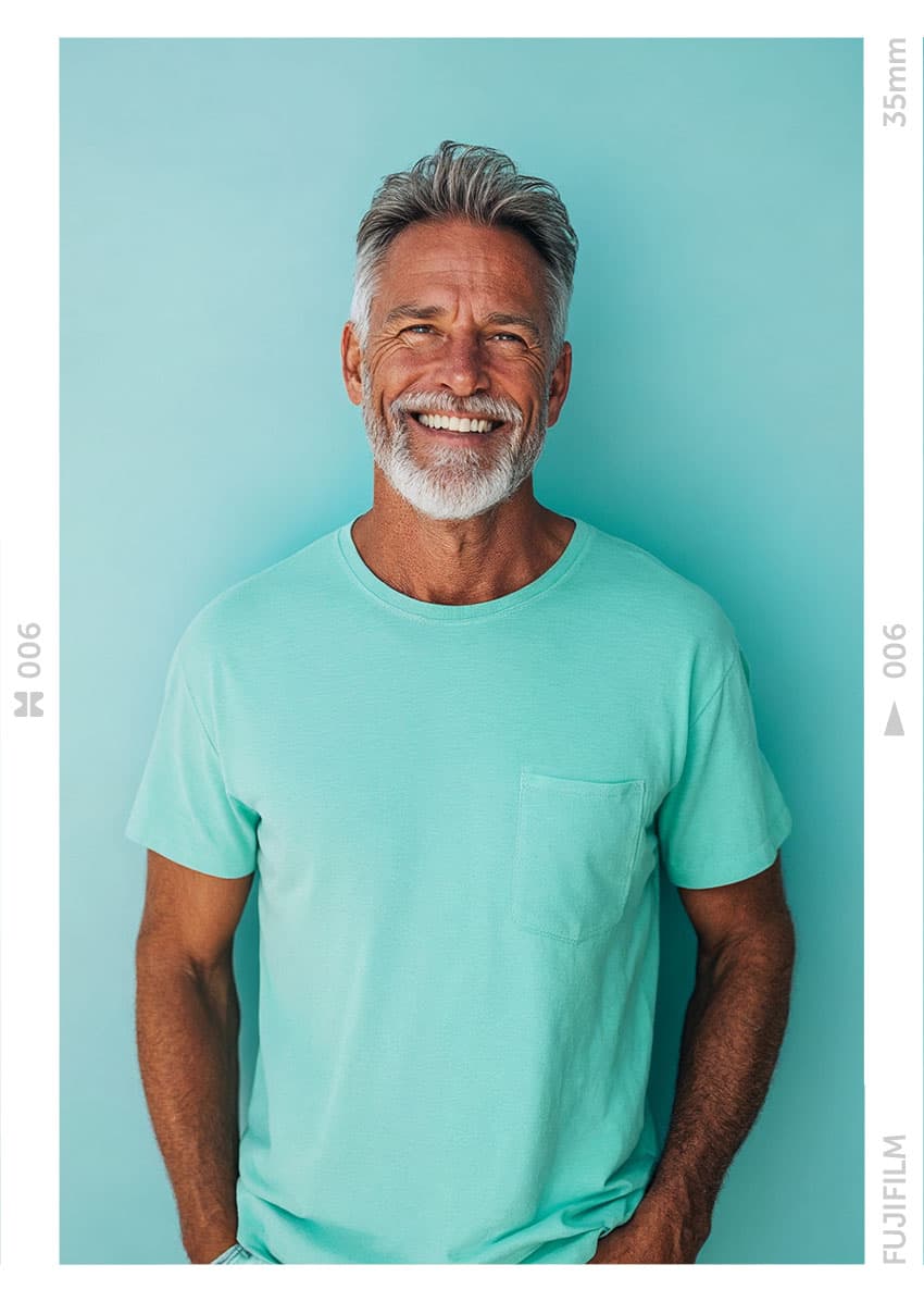 Elderly man smiling